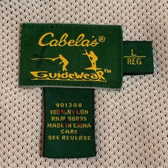 CABELA’S Guidewear Fishing Shirt Men L Reg Maroon Long Sleeve Nylon Zip Pockets - Picture 12 of 13